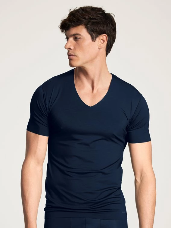 Calida 100% Nature T-Shirt Mit Clean Cut, V-Neck, Compostable 1 Calida 100% Nature T-Shirt Mit Clean Cut, V-Neck, Compostable