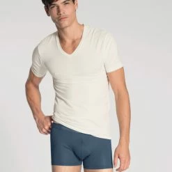 Calida 100% Nature T-Shirt, V-Neck, Compostable -CALIDA shop Calida 100 Nature V Shirt Frackschnitt 14382 910 star white.jpg