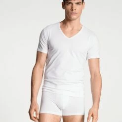 Calida Cotton Code T-Shirt, V-Neck 7 Calida Cotton Code T-Shirt, V-Neck -CALIDA shop Calida Cotton Code V Shirt weiss 14590 001 2