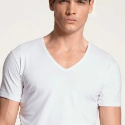 Calida Cotton Code T-Shirt, V-Neck 8 Calida Cotton Code T-Shirt, V-Neck -CALIDA shop Calida Cotton Code V Shirt weiss 14590 001 3
