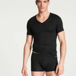 Calida Evolution T-Shirt Mit V-Neck 6 Calida Evolution T-Shirt Mit V-Neck -CALIDA shop Calida Evolution V Shirt schwarz 14317 992 2