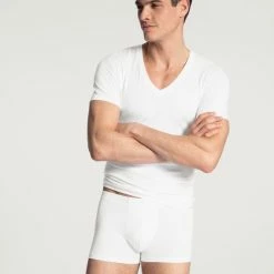 Calida Evolution T-Shirt Mit V-Neck -CALIDA shop Calida Evolution V Shirt weiss 14317 001 2