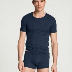 Calida Pure & Style T-Shirt, Rundhals 5 Calida Pure & Style T-Shirt, Rundhals -CALIDA shop Calida Pure Style T Shirt Rundhals blau 14886 509 2