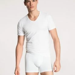 Calida Pure & Style T-Shirt, V-Neck 8 Calida Pure & Style T-Shirt, V-Neck -CALIDA shop Calida Pure Style V Shirt weiss 14986 001 2