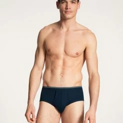 Calida Twisted Cotton Slip Mit Eingriff -CALIDA shop Calida Twisted Cotton Classic Slip Elastikbund mit Eingriff dunkelblau 22010 883 2