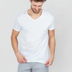 Erlich Textil Hugo T-Shirt Mit V-Neck, 2er-Pack 8 Erlich Textil Hugo T-Shirt Mit V-Neck, 2er-Pack -CALIDA shop Erlich Textil Hugo T Shirt mit V Neck 2er Pack weiss 1000000001 DUO WEI 3