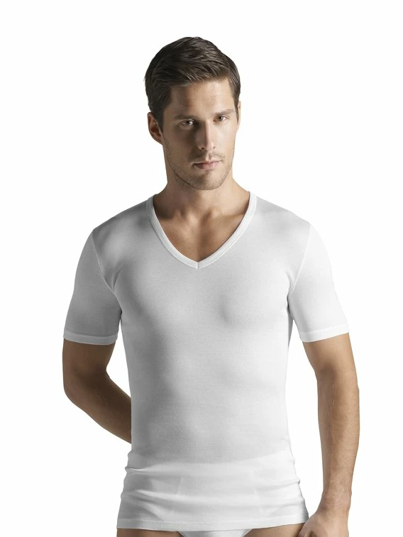 HANRO Cotton Pure Shirt Mit V-Ausschnitt 1 HANRO Cotton Pure Shirt Mit V-Ausschnitt