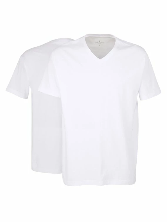 Tom Tailor Pure Cotton V-Shirt, 2er Pack 1 Tom Tailor Pure Cotton V-Shirt, 2er Pack