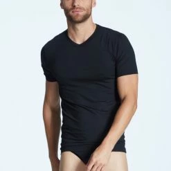 Zimmerli Pureness Kurzarm-Shirt, V-Neck 8 Zimmerli Pureness Kurzarm-Shirt, V-Neck -CALIDA shop Zimmerli Pureness Kurzarm Shirt V Neck schwarz 7001346 86 3