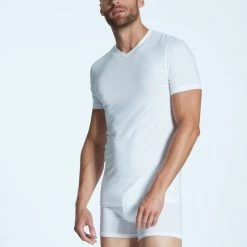 Zimmerli Pureness Kurzarm-Shirt, V-Neck 6 Zimmerli Pureness Kurzarm-Shirt, V-Neck -CALIDA shop Zimmerli Pureness Kurzarm Shirt V Neck weiss 7001346 01 2