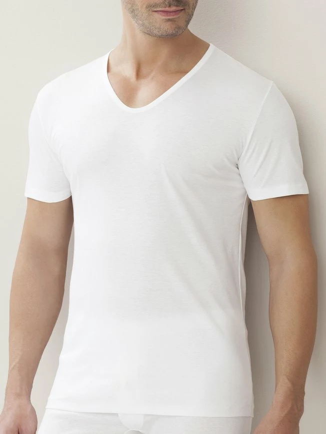 Zimmerli Sea Island Kurzarm-Shirt, V-Neck 1 Zimmerli Sea Island Kurzarm-Shirt, V-Neck